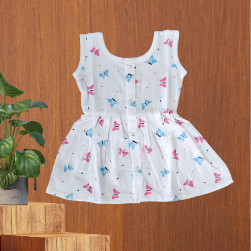 Photo 1 of 1 - Muslin Frock for Baby Girl - 100% Cotton | MAMORITAI.SHOP