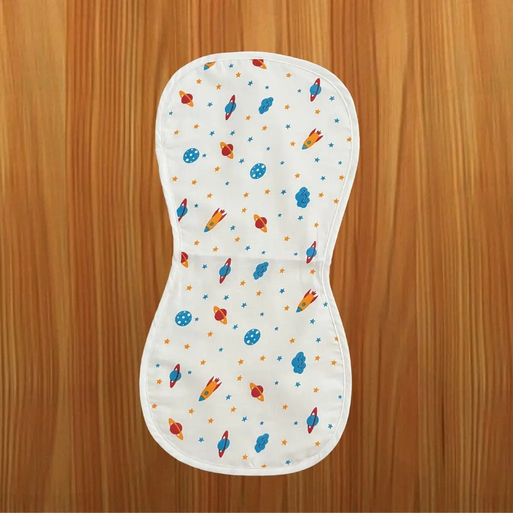 Photo 1 of 1 - Mamoritai Baby Burp Cloth: Space Adventure Theme - Soft, Reusable, and Stylish | MAMORITAI.SHOP