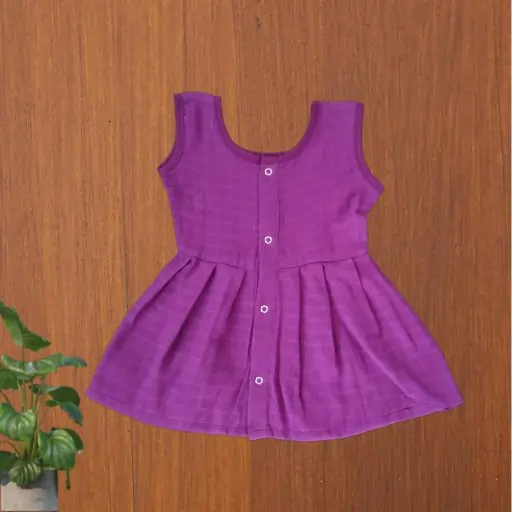 Photo 1 of 1 - Muslin Frock for Baby Girl - Purple  | MAMORITAI.SHOP