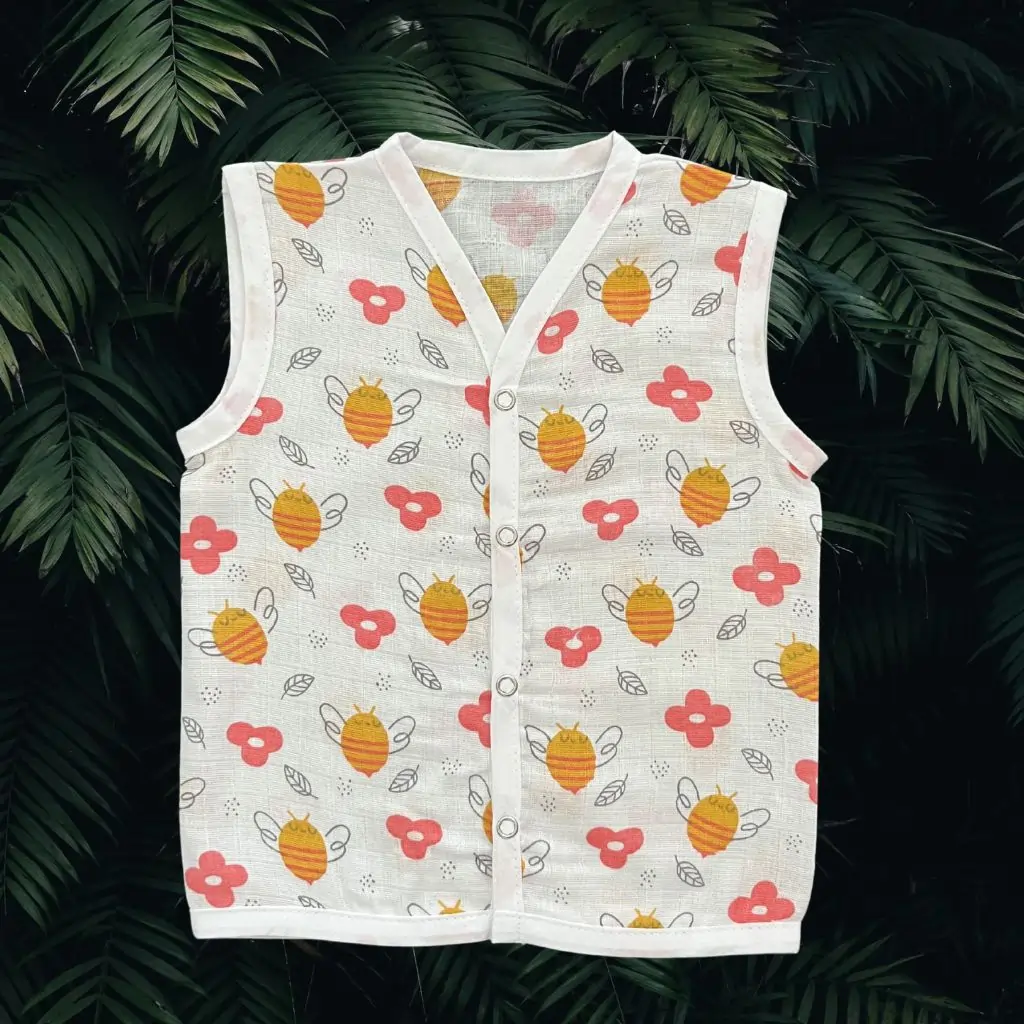 Photo 1 of 2 - Baby Muslin Jabla Online - Ultra-Soft, Button Type & Stylish | MAMORITAI.SHOP
