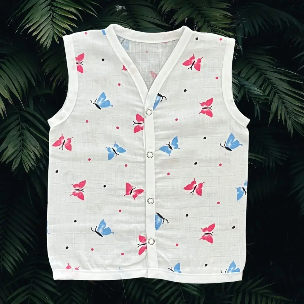 Photo 1 of 1 - Baby Muslin Jabla Online - Ultra-Soft, Button Type & Stylish | MAMORITAI.SHOP