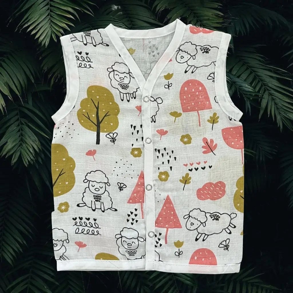 Photo 1 of 1 - Premium Baby Muslin Jabla Online – Soft, Buttoned & Stylish | MAMORITAI.SHOP