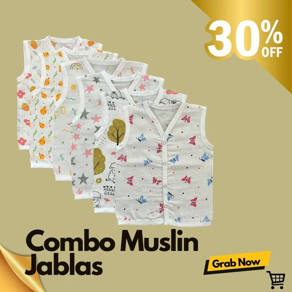Photo 5 of 6 - Muslin Jabla  Vest for Newborns - Combo | MAMORITAI.SHOP