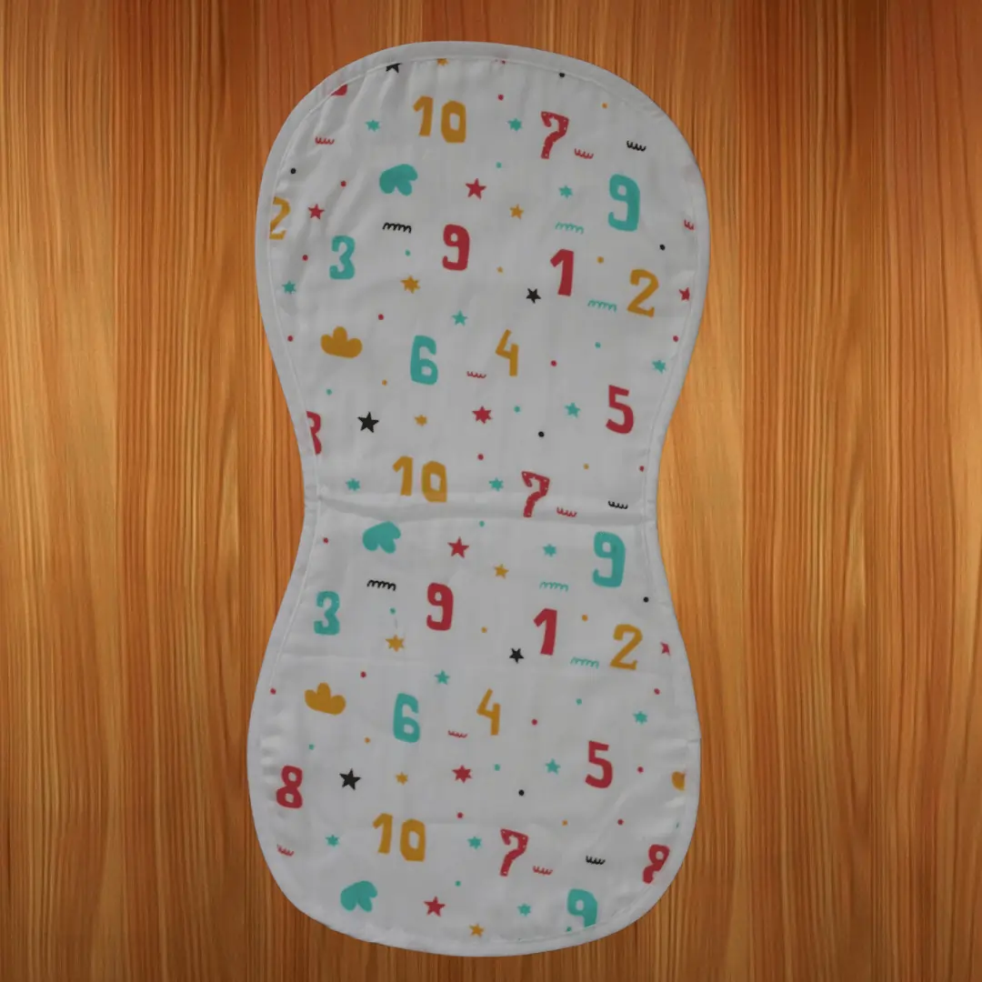 Photo 1 of 1 - Mamoritai Baby Burp Cloth: Number Design, Soft & Absorbent | MAMORITAI.SHOP