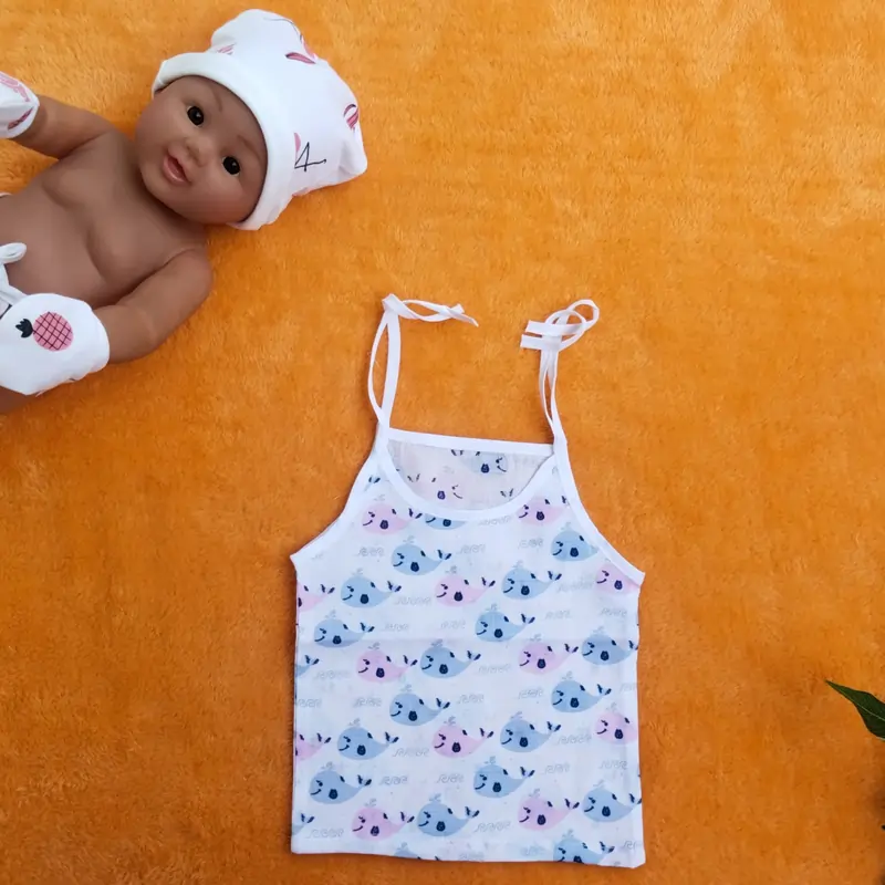 Photo 1 of 1 - Muslin Tie Knot Jabla - Dolphin Print | MAMORITAI.SHOP