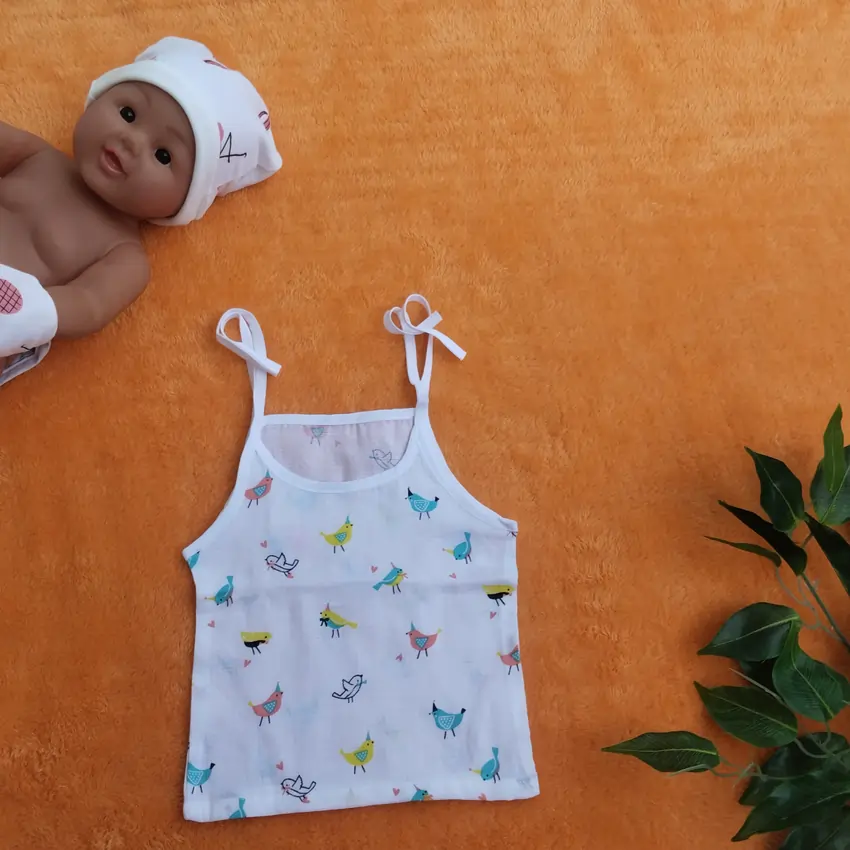 Photo 1 of 1 - Muslin Tie Knot Jabla - Sparrow Print | MAMORITAI.SHOP