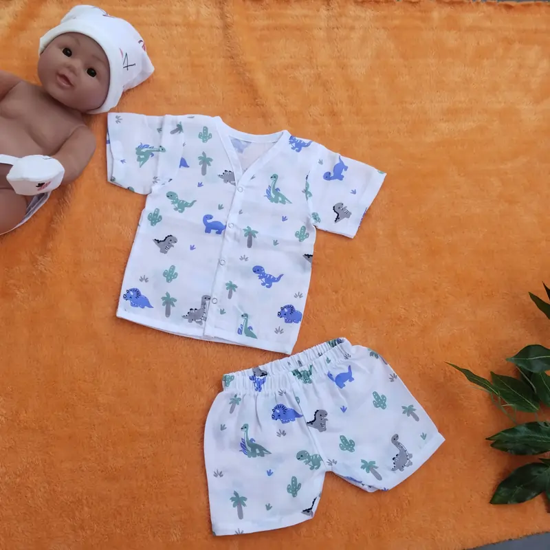 Photo 1 of 1 - Premium Muslin Jabla Half sleeve with Shorts - Dyno | MAMORITAI.SHOP