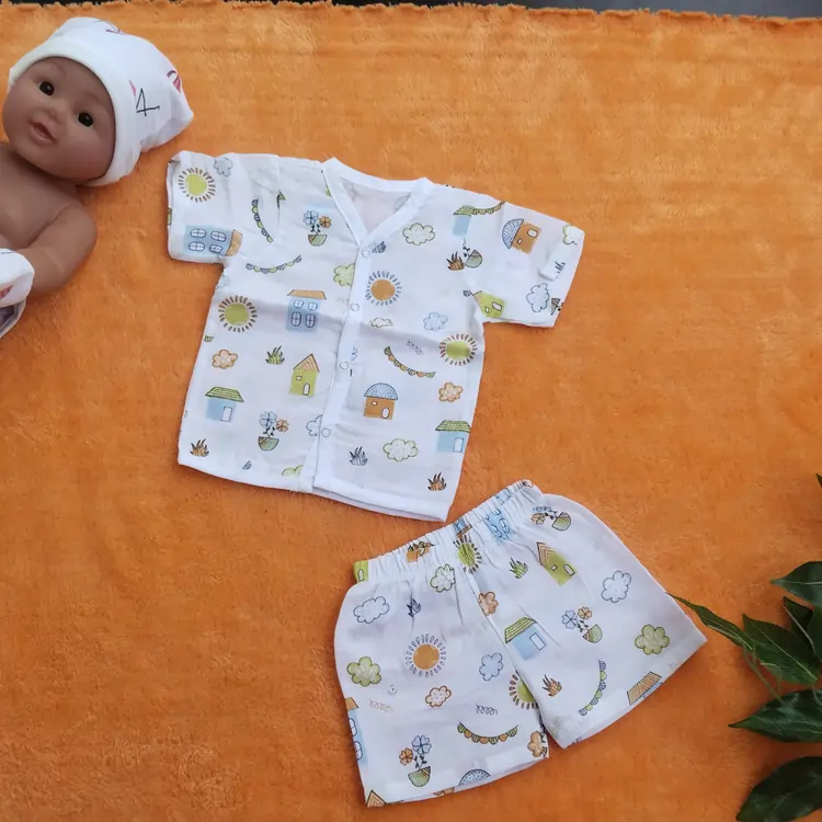 Photo 1 of 1 - Premium Muslin Jabla Half sleeve with Shorts - Home | MAMORITAI.SHOP