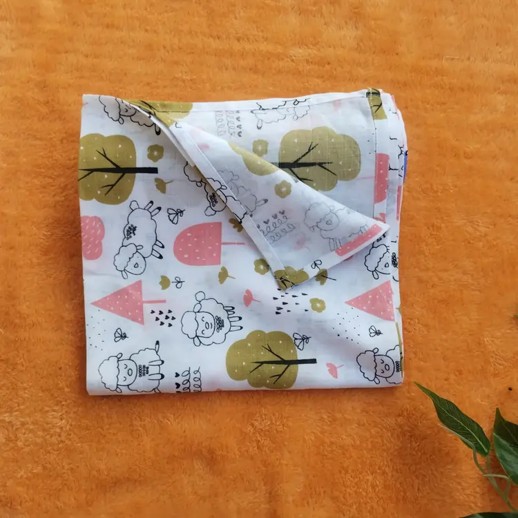 Photo 1 of 1 - Muslin Swaddles for Newborns – Soft, Breathable, Sheep Print | MAMORITAI.SHOP