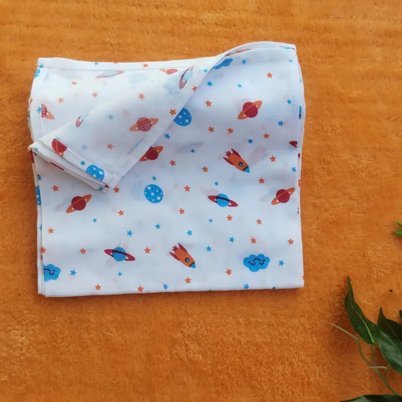 Photo 1 of 1 - Muslin Swaddles for Newborns – Soft, Breathable, Space Print | MAMORITAI.SHOP
